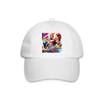 Boxer / Sport / Kampf / Arena / Boxring / Fäuste - Baseballkappe - Weiß/Weiß - Vorne