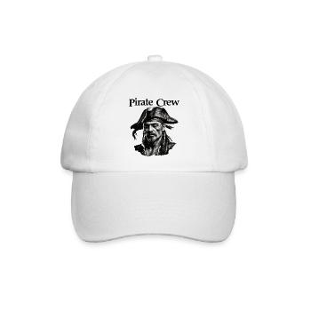 Pirat / Ahoi / Anker / Kapitän / Totenkopf / Rum - Baseballkappe - Weiß/Weiß - Vorne