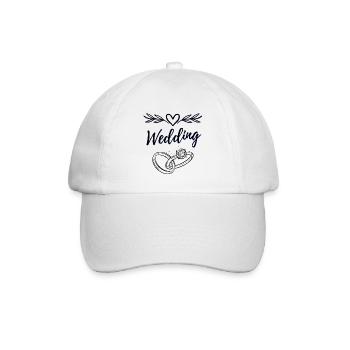 Eheringe Liebe – minimalistisches Hochzeitsdesign - Baseballkappe - Weiß/Weiß - Vorne