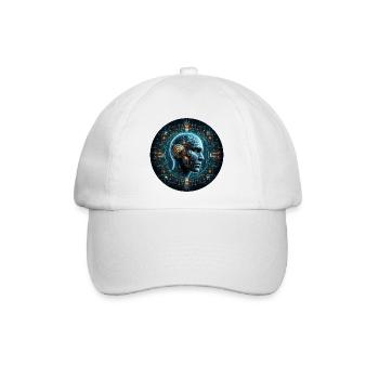 Künstliche Intelligenz Cyber Kopf Tech - Baseballkappe - Weiß/Weiß - Vorne