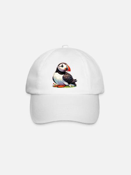 Papageitaucher - Baseballkappe - Weiß/Weiß