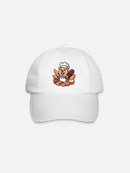 Baker Beaver: Der Konditorei-Profi - Baseballkappe - Weiß/Weiß