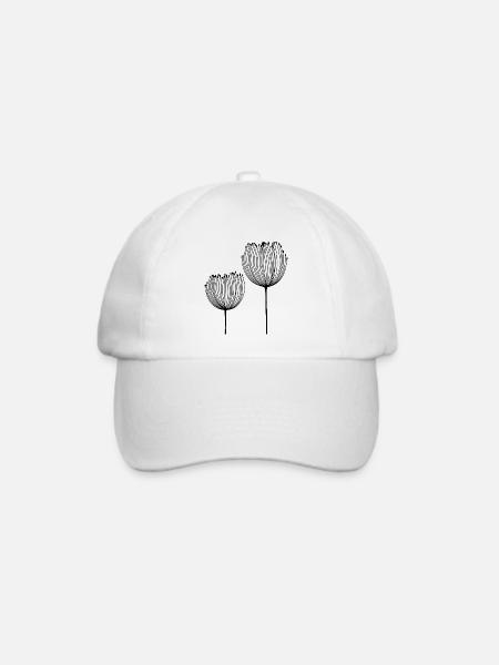 Floral Duo - Baseballkappe - Weiß/Weiß
