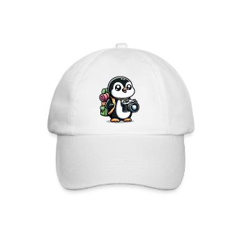 Schnappschuss Pinguin - Fotoabenteuer - Baseballkappe - Weiß/Weiß - Vorne