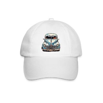 Auto / Fahrzeug / PKW / Mobil / Old Timer / fahren - Baseballkappe - Weiß/Weiß - Vorne