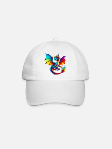 Drache - Baseballkappe - Weiß/Weiß