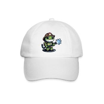 Feuerwehrmann Ribbit: Der tapfere Teichverteidiger - Baseballkappe - Weiß/Weiß - Vorne