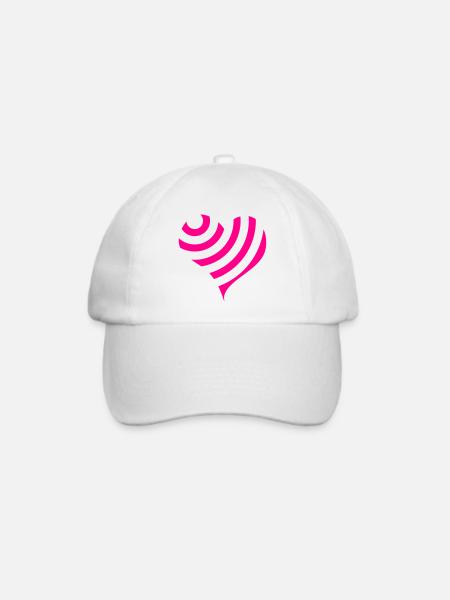 Herz - Baseballkappe - Weiß/Weiß