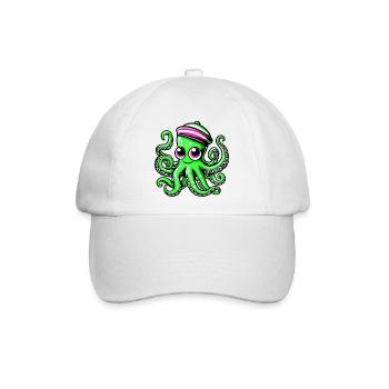 Krake - Baseballkappe - Weiß/Weiß - Vorne