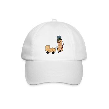 Erdnuss Papa Eltern Elternteil Baby Vater - Baseballkappe - Weiß/Weiß - Vorne