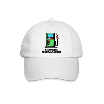 Tanken Tankstelle Benzin Statement Zapfsäule - Baseballkappe - Weiß/Weiß - Vorne