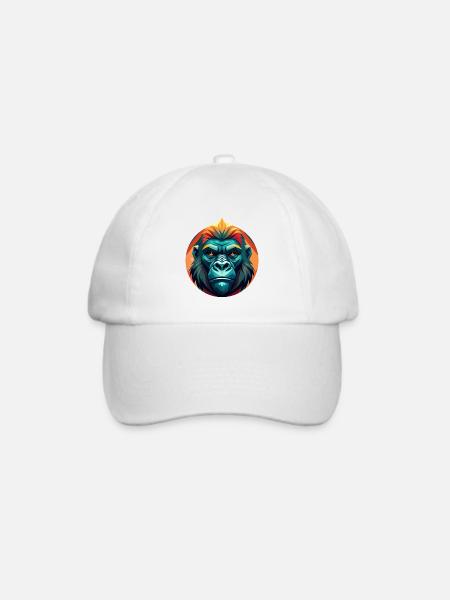 Stammes-Neon-Gorilla - Baseballkappe - Weiß/Weiß