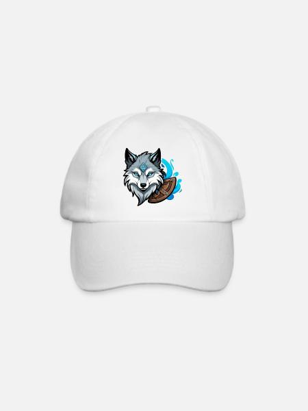 Viking Wolf Head - Baseballkappe - Weiß/Weiß