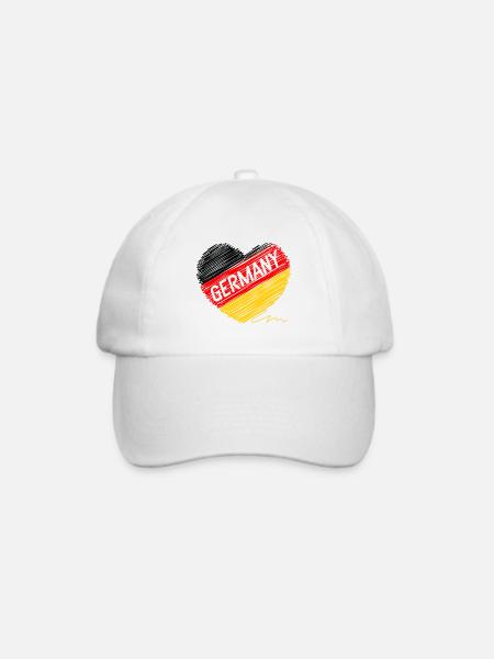 Deutschlandflagge, Liebe Deutschland, ein Symbol der Einheit - Baseballkappe - Weiß/Weiß