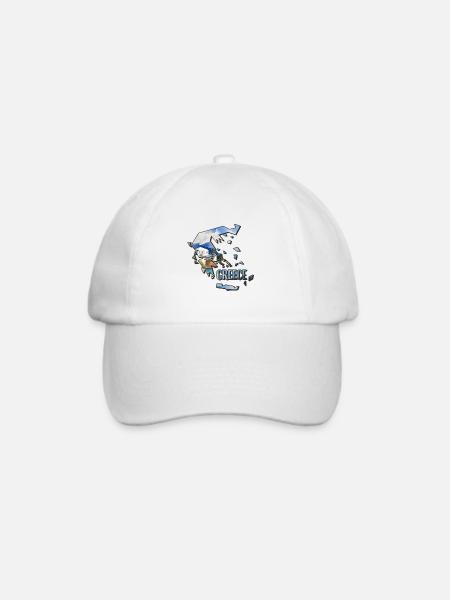 Aquarell Landkarte Griechenland - Baseballkappe - Weiß/Weiß