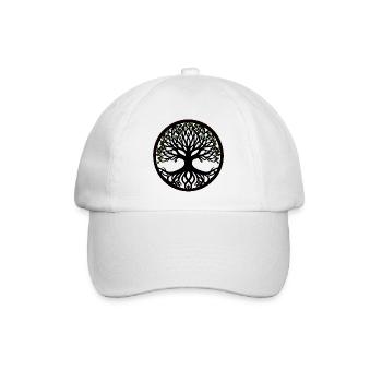 Baum des Lebens - Keltischer Stil - Baseballkappe - Weiß/Weiß - Vorne