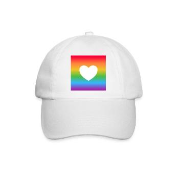 Regenbogen-Herz - Baseballkappe - Weiß/Weiß - Vorne