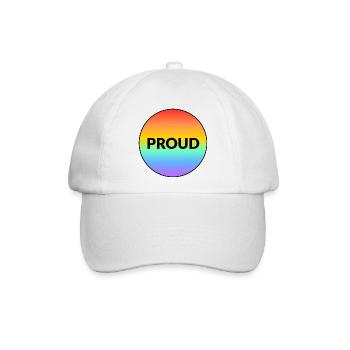 Stolzer LGBTQ-Pride-Regenbogen - Baseballkappe - Weiß/Weiß - Vorne
