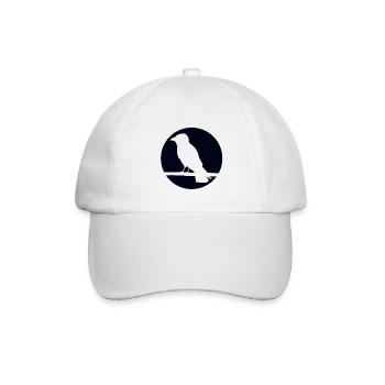 Krähe auf Ast - Baseballkappe - Weiß/Weiß - Vorne