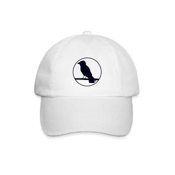 Krähe auf Ast - Baseballkappe - Weiß/Weiß - Vorne