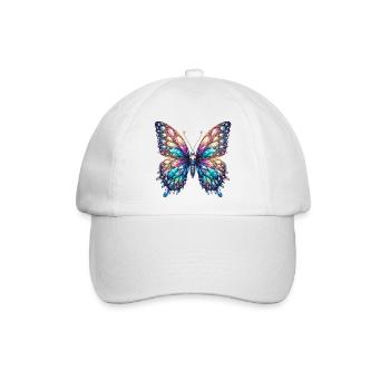 Schmetterling, Diamant, Diamanten, Kristalle, Kristall - Baseballkappe - Weiß/Weiß - Vorne