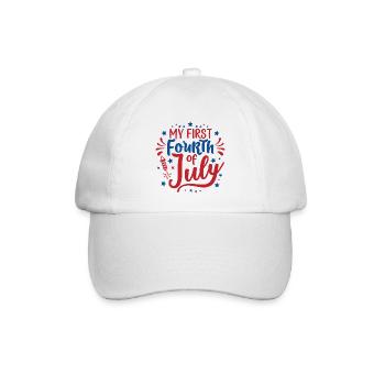 My First Fourth of July Independence Day Amerika - Baseballkappe - Weiß/Weiß - Vorne