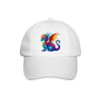 Drache - Baseballkappe - Weiß/Weiß - Vorne