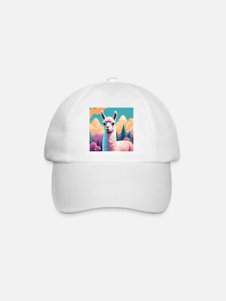 Lama - Baseballkappe - Weiß/Weiß