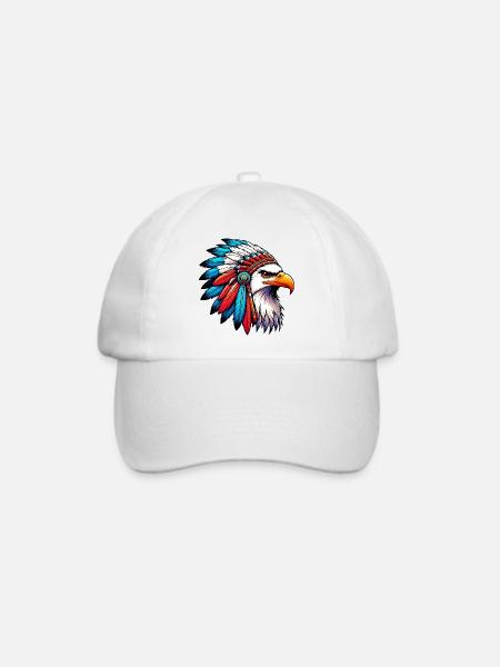 Amerikanischer Indianer Adler Amerikanische Rothaut - Baseballkappe - Weiß/Weiß