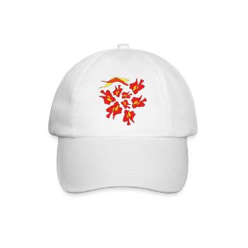 Klatschmohn geometrisch ornamental abstrakt - Baseballkappe - Weiß/Weiß - Vorne
