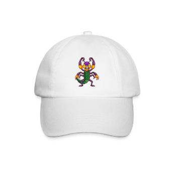 Skorpion Lustige Kawaii Cartoon Figur Clipart - Baseballkappe - Weiß/Weiß - Vorne