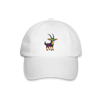 Oryx Lustige Kawaii Cartoon Figur Clipart - Baseballkappe - Weiß/Weiß - Vorne