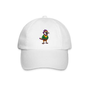 Jay Bird Lustige Kawaii Cartoon Figur Clipart - Baseballkappe - Weiß/Weiß - Vorne