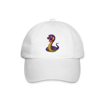 Anaconda Lustige Kawaii Cartoon Figur Clipart - Baseballkappe - Weiß/Weiß - Vorne