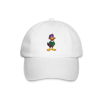 Ente Lustige Kawaii Cartoon Figur Clipart - Baseballkappe - Weiß/Weiß - Vorne