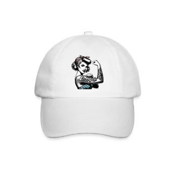 Stärke starke Frau Rockabilly Geschenk - Baseballkappe - Weiß/Weiß - Vorne