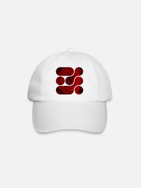 OCHOOO - Rote Rose - Baseballkappe - Weiß/Weiß