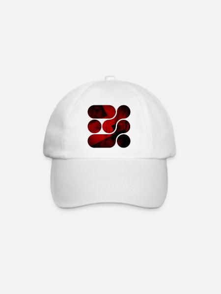 OCHOOO - Dunkelrot - Baseballkappe - Weiß/Weiß