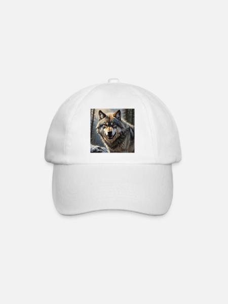 Wolf - Baseballkappe - Weiß/Weiß