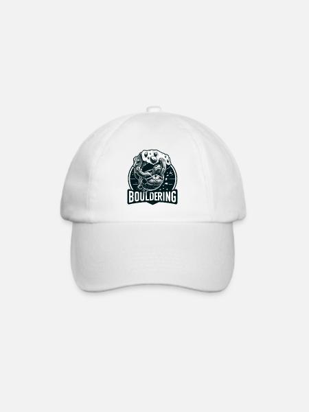 Bouldern Schildkröte Klettern Geschenk - Baseballkappe - Weiß/Weiß