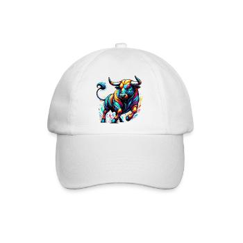 Stier - Baseballkappe - Weiß/Weiß - Vorne