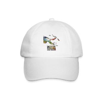 Aquarell Landkarte Papua Neuguinea - Baseballkappe - Weiß/Weiß - Vorne