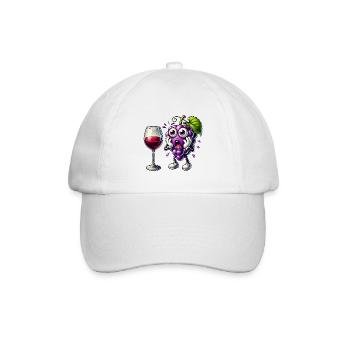 Lustiges Wein Trauben Design - Baseballkappe - Weiß/Weiß - Vorne