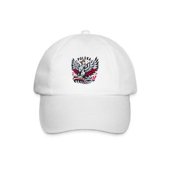 Polen Polska polnisch rot weiß Adler Krone Geschen - Baseballkappe - Weiß/Weiß - Vorne