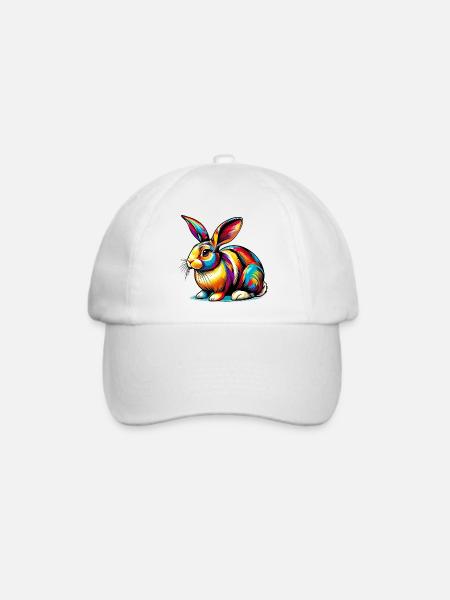 Kaninchen - Baseballkappe - Weiß/Weiß