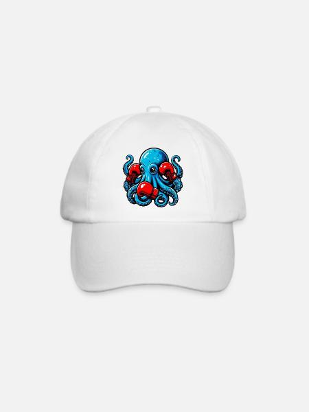 Krake - Baseballkappe - Weiß/Weiß