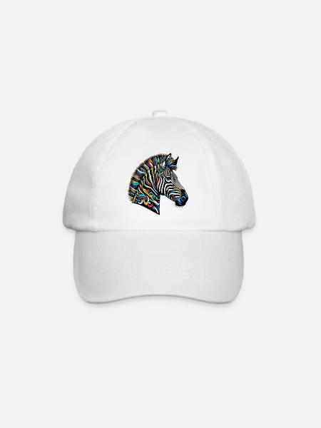 Zebra - Baseballkappe - Weiß/Weiß