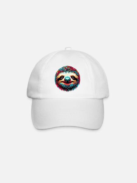 Faultier - Baseballkappe - Weiß/Weiß
