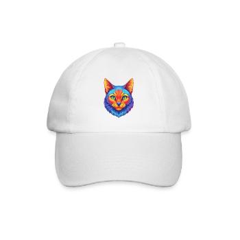 Manx Katze Rasse Cartoon Kawaii Tier Haustier - Baseballkappe - Weiß/Weiß - Vorne
