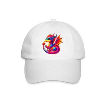 Drache - Baseballkappe - Weiß/Weiß - Vorne